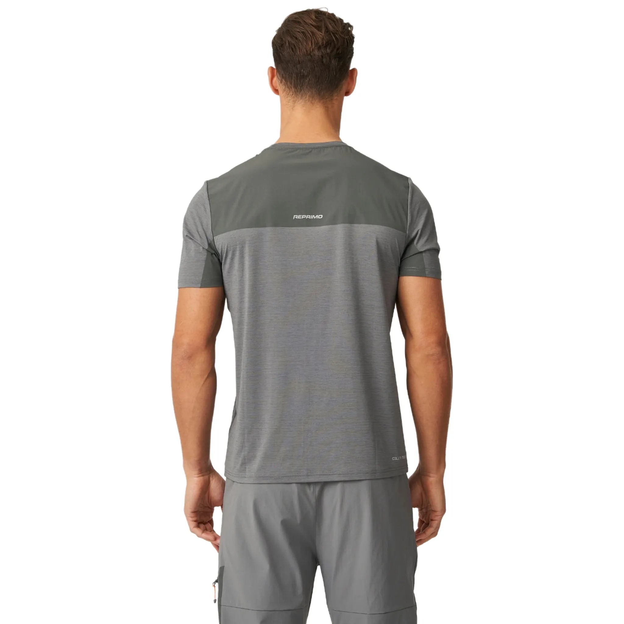 Back View of Reprimo Cell Charcoal Slate T Shirt REP254-257